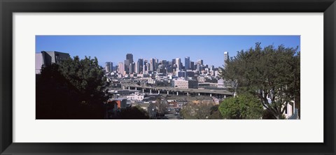 Framed Skyline with Highway Overpass, San Francisco Print