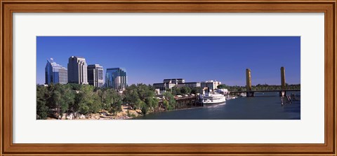Framed Downtown and Tower Bridge, Sacramento, CA, USA Print