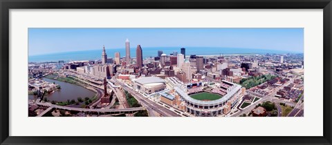 Framed Aerial View Of Jacobs Field, Cleveland, Ohio, USA Print