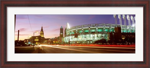 Framed Low angle view of a baseball stadium, Jacobs Field, Cleveland, Ohio, USA Print