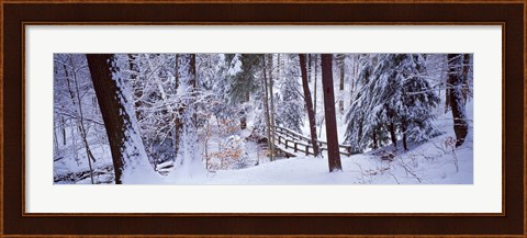 Framed Winter footbridge Cleveland Metro Parks, Cleveland OH USA Print