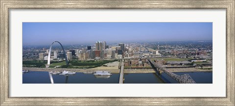 Framed High angle view of buildings in a city, St. Louis, Missouri, USA Print