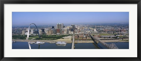 Framed High angle view of buildings in a city, St. Louis, Missouri, USA Print