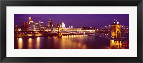 Framed USA, Ohio, Cincinnati, night Print