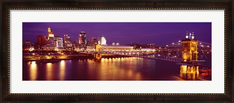 Framed USA, Ohio, Cincinnati, night Print