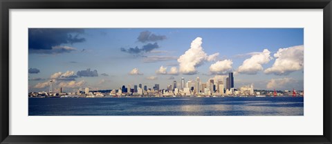 Framed Buildings at the waterfront, Elliott Bay, Seattle, King County, Washington State, USA, 1996 Print