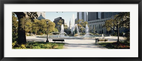 Framed Fountain in a park, Swann Memorial Fountain, Logan Circle, Philadelphia, Philadelphia County, Pennsylvania, USA Print