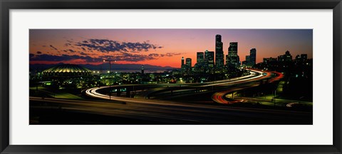 Framed Sunset Puget Sound &amp; Seattle skyline WA USA Print