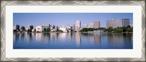 Framed Panoramic View Of The Waterfront And Skyline, Oakland, California, USA Print