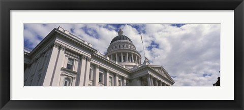 Framed USA, California, Sacramento, Low angle view of State Capitol Building Print