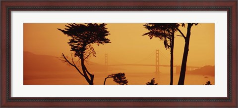 Framed Golden Gate Bridge Through the Fog Print