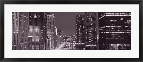 Framed Wacker Drive, River, Chicago, Illinois, USA Print