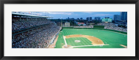Framed High angle view of spectators in a stadium, Wrigley Field, Chicago Cubs, Chicago, Illinois, USA Print