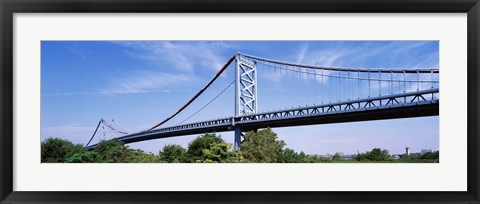 Framed USA, Philadelphia, Pennsylvania, Benjamin Franklin Bridge over the Delaware River Print