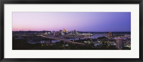 Framed Cincinnati, Ohio at Dusk Print