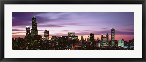 Framed Skyscrapers At Dusk, Chicago Print