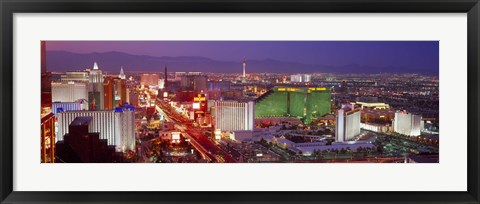 Framed Las Vegas Lit Up at Dusk Print