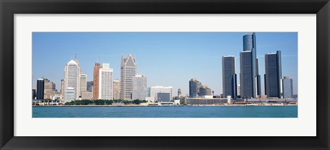 Framed Close-Up of Detroit Skyline Print