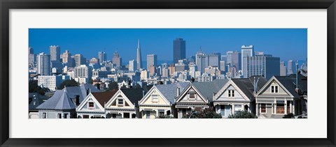 Framed Victorian houses Steiner Street San Francisco CA USA Print
