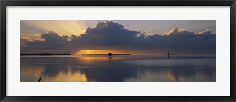 Framed Reflection of clouds in the sea, Everglades National Park, near Miami, Florida, USA Print