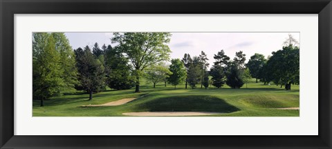 Framed Sand traps on a golf course, Baltimore Country Club, Baltimore, Maryland Print