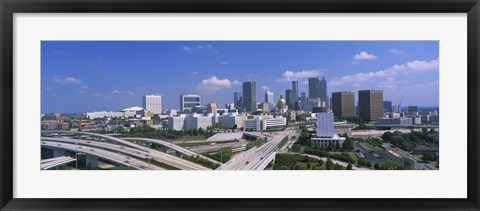 Framed High angle view of elevated roads with buildings in the background, Atlanta, Georgia, USA Print