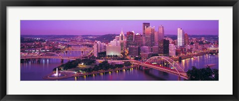 Framed Dusk, Pittsburgh, Pennsylvania, USA Print