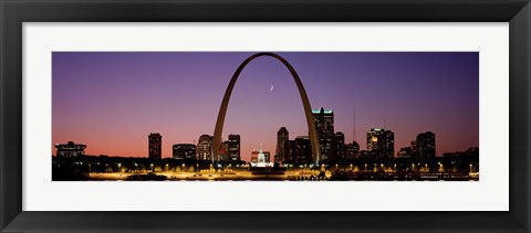 Framed Night view of St Louis MO Print