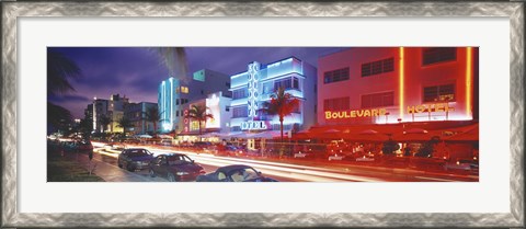 Framed Ocean Drive, Miami Beach, Miami, Florida, USA Print