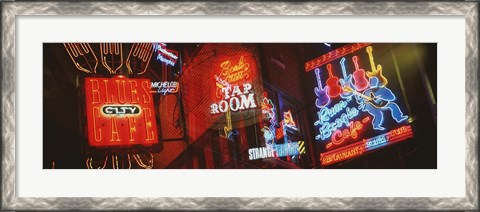 Framed Neon Signs, Beale Street, Memphis, Tennessee, USA Print