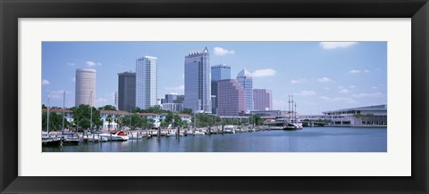 Framed Skyline &amp; Garrison Channel Marina Tampa FL USA Print