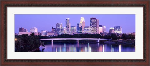 Framed Minneapolis in Purple Print