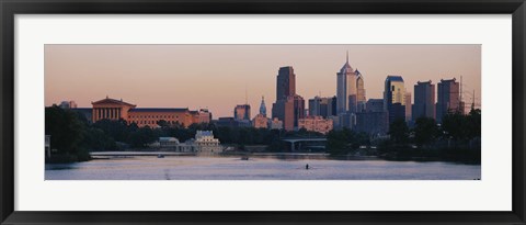 Framed Buildings on the waterfront, Philadelphia, Pennsylvania, USA Print