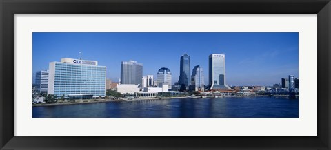 Framed Buildings at the waterfront, St. John&#39;s River, Jacksonville, Florida, USA Print