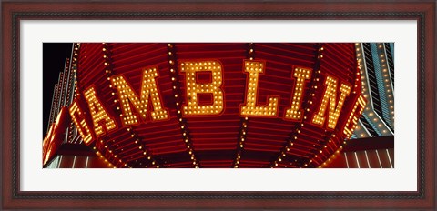 Framed Close-up of a neon sign of gambling, Las Vegas Print