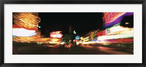 Framed Strip At Night, Las Vegas, Nevada, USA Print