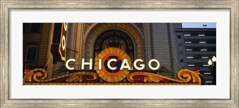 Framed Close-up of the entrance of a stage theater, Chicago Theater, Chicago, Illinois, USA Print