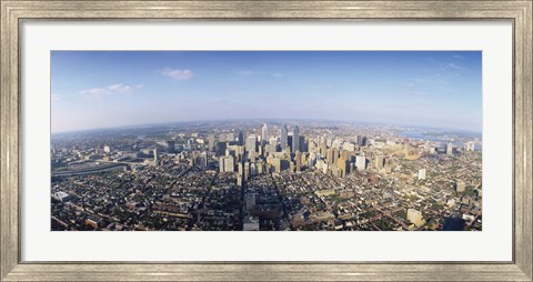 Framed Bird&#39;s eye view of a city, Philadelphia, Pennsylvania Print