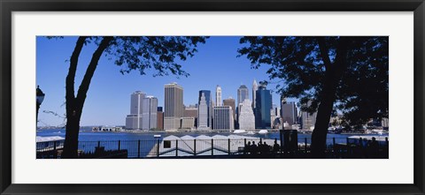 Framed Skyscrapers on the waterfront in Manhattan, New York City Print