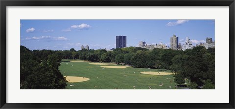 Framed High angle view of the Great Lawn, Central Park, Manhattan, New York City, New York State, USA Print