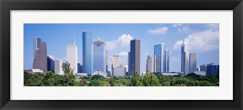 Framed Houston Skyline, Texas Print