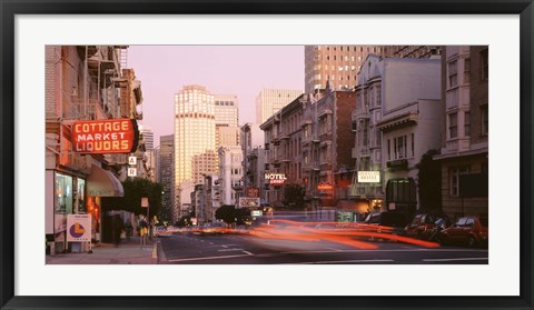 Framed USA, California, San Francisco, Evening Traffic Print