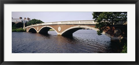 Framed Arch bridge across a river, Anderson Memorial Bridge, Charles River, Boston, Massachusetts, USA Print