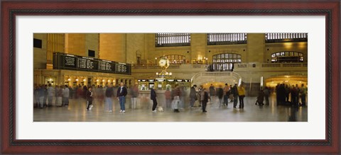 Framed Group of people walking in a station, Grand Central Station, Manhattan, New York City, New York State, USA Print