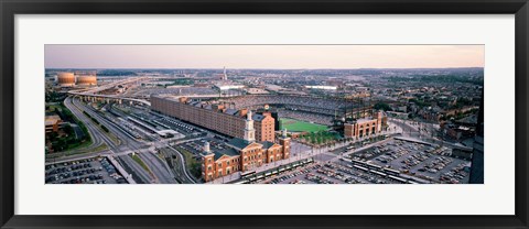 Framed Aerial view of a baseball field, Baltimore, Maryland, USA Print