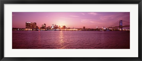 Framed USA, Pennsylvania, Philadelphia at Dusk Print