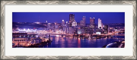 Framed USA, Pennsylvania, Pittsburgh at Dusk Print