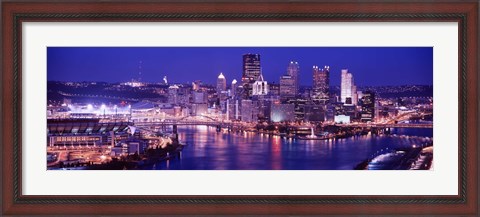 Framed USA, Pennsylvania, Pittsburgh at Dusk Print