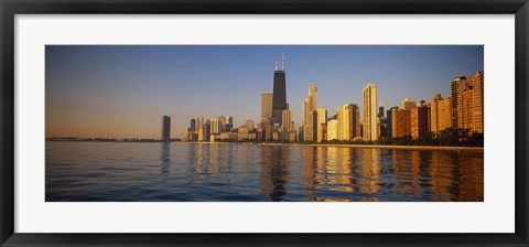 Framed Buildings on the waterfront, Chicago, Illinois, USA Print