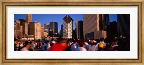 Framed Group of people running a marathon, Chicago, Illinois, USA Print